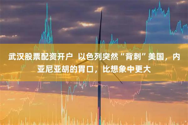 武汉股票配资开户  以色列突然“背刺”美国，内亚尼亚胡的胃口，比想象中更大